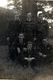 Crew at 27 OTU, Church Broughton, August 1944 (N.V.Evans, M.Frank, A.D.J.Ball, M.J.Hibberd, J.M.Tait, R.R.Taylor; all later in 462 Squadron).