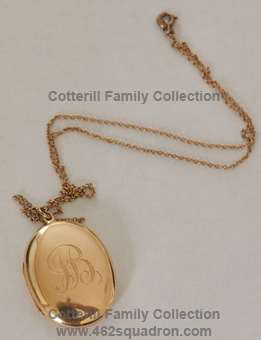 Locket owned by Irene Brookes (nee Huish), wife of Sgt Fred  Brookes 546437 RAF