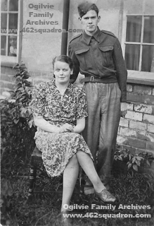 Matthew Ogilvie 1595990 RAFVR and Alice Bowler, early 1944, Dunscroft (later posted to 462 Squadron). 