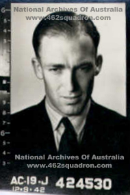 Douglas John Dobinson, 424530 RAAF, at enlistment on 12 September 1942; later 462 Squadron. 