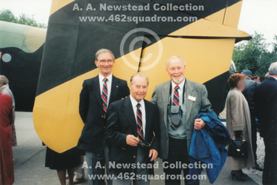 Veterans of 462 Squadron, Astley Gordon, George Hicks and Arthur Newstead at Elvington on Friday 13th September 1996.