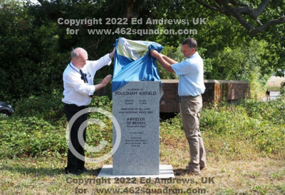 ABCT Marker 201, Foulsham, 28 August 2022, unveiled by Kenneth P Bannerman and Richard Ravencroft.