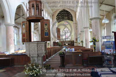 Interior of Holy Innocents' Church, Foulsham, April 2012.