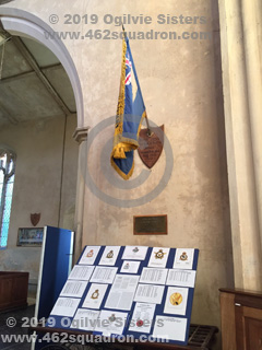 Display Board in Holy Innocents' Church, Foulsham, visited 23 February 2019 (462 Squadron). 